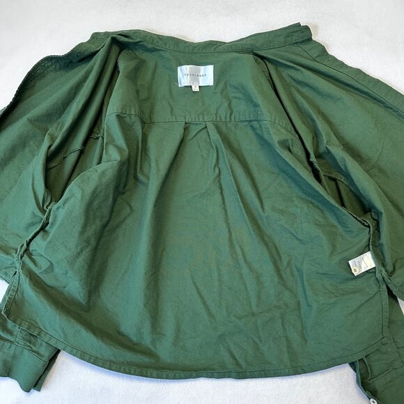 Tradlands Womens Boxy Long Sleeve Button Up Top Size M Hunter Green READ - Picture 10 of 14